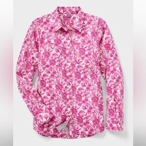 Duluth Trading Co Pink Floral Shirt